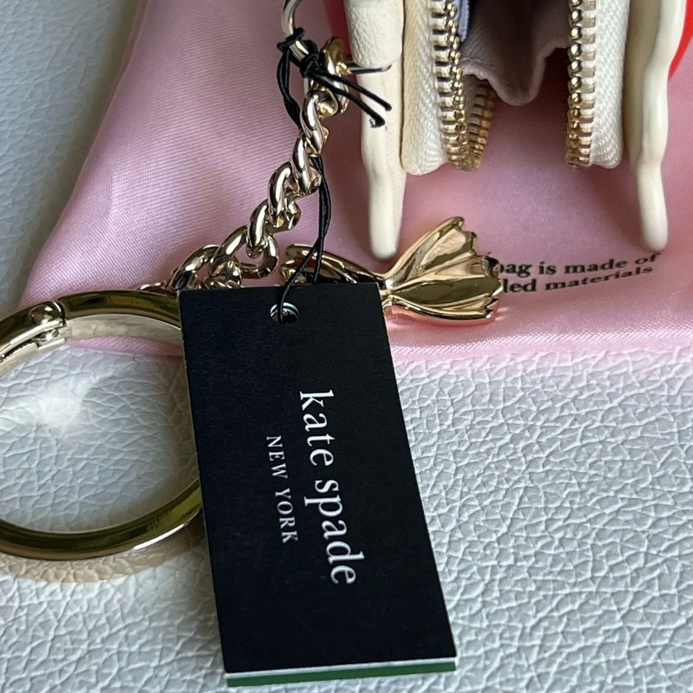 Kate Spade Red and White Striped Coin Purse NEW!! - Picture 8 of 9